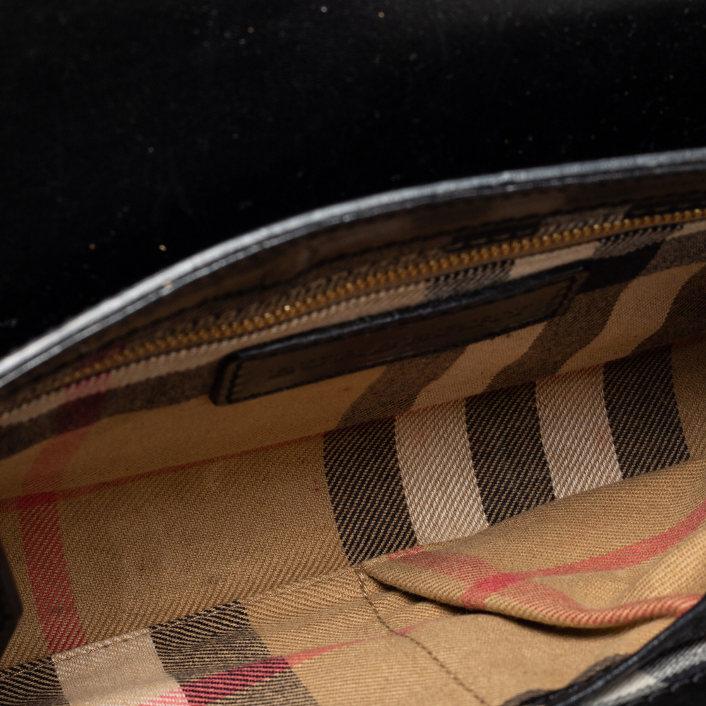BURBERRY Black Leather Abbott Crossbody Bag - Picture 7 of 8